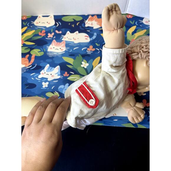 Vintage 1982 Cabbage Patch Kid Doll White Red Sailer Outfit Plush Stuffed - Picture 12 of 12